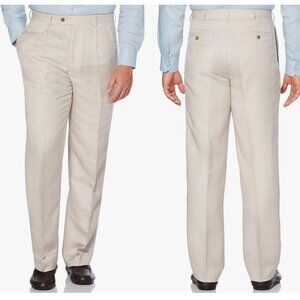 Cubavera Linen Blend Herringbone Textured Men's Dress Slacks szie 34 X 32